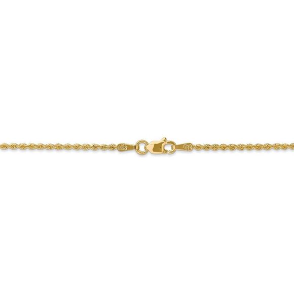 Children's 1.5mm 14k Yellow Gold Handmade Rope Chain Necklace, 14 Inch - Picture 4 of 8